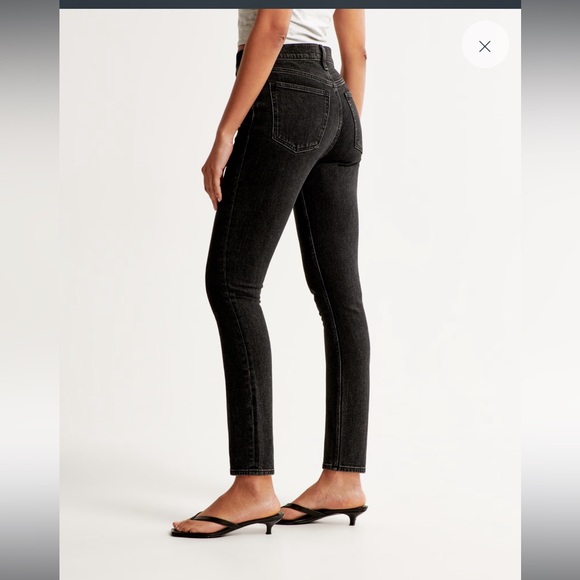 NWT Abercrombie & Fitch High Rise Skinny Jean Black Size 2R 26 Regular New - Picture 4 of 11